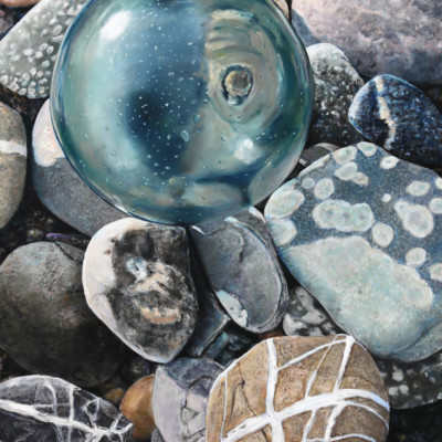 Glass Float and Beach Rocks