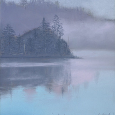 Dedrian Clark - Lake Whatcom - 9x12 soft pastels