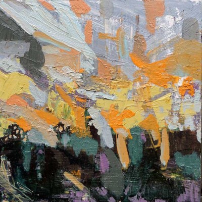 John Loughman - Sunrise V - 8x8x2 oil on panel