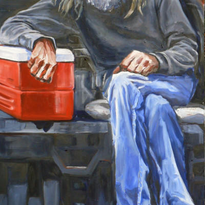 Lorna Libert - THe Mason - 48x24 oil on canvas