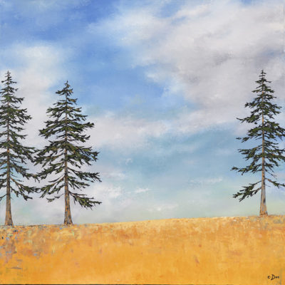 Doe-Trees in Meadow 24x24