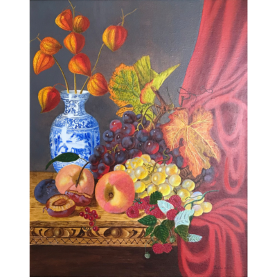 fruits with a vase